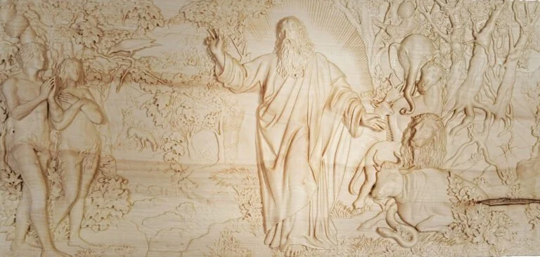 In Maple - the 6th Day of Creation by Julius Schnorr von Carolsfeld